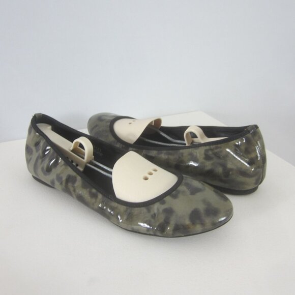 J. Crew Womens 8 M Cece Patent Leather Camo Animal Print Ballet Flats Italy - Picture 3 of 13